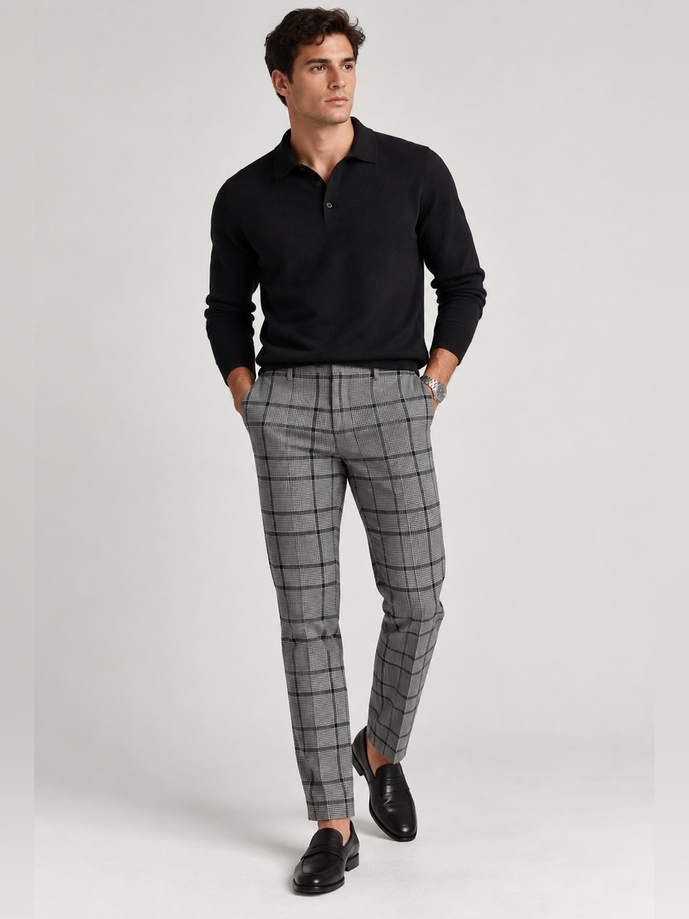 Topman Nordstrom Mens Black White Plaid Dress Pants 32x30 NWOT Fast Ship